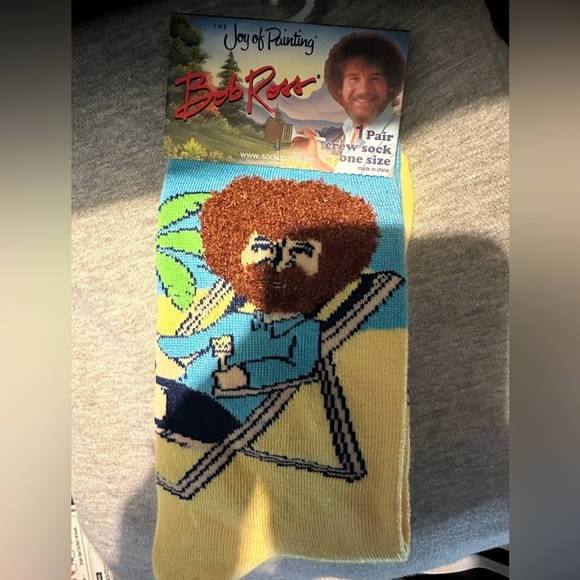 Bob Ross Crew Socks - Picture 1 of 3